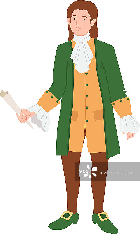 身穿18世纪洛可可风格历史服装的男子图片素材