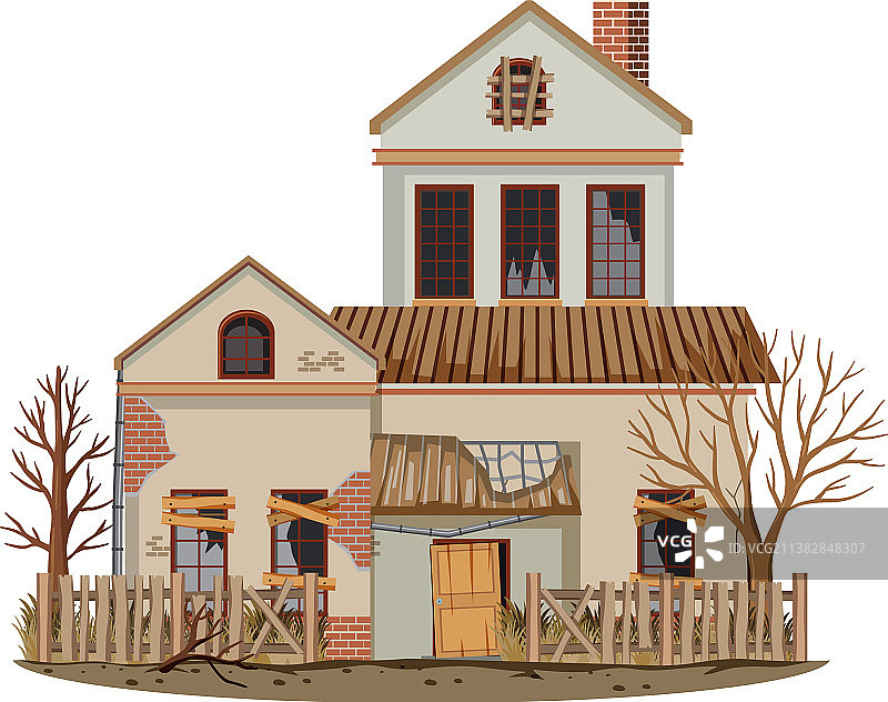 乡村的破旧老房子图片素材