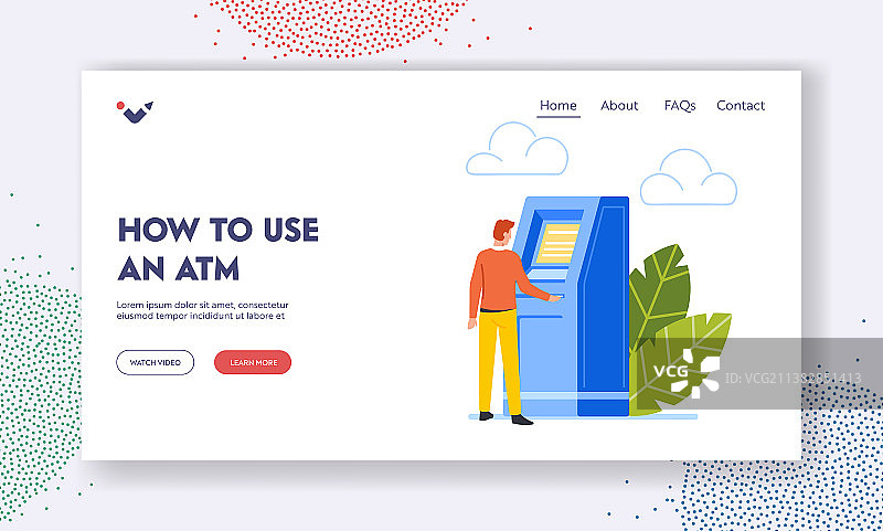 交易货币服务着陆页模板图片素材
