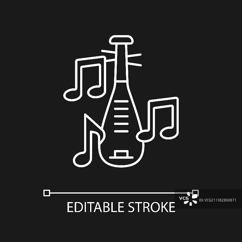 琵琶乐器白色线性图标（深色主题）图片素材