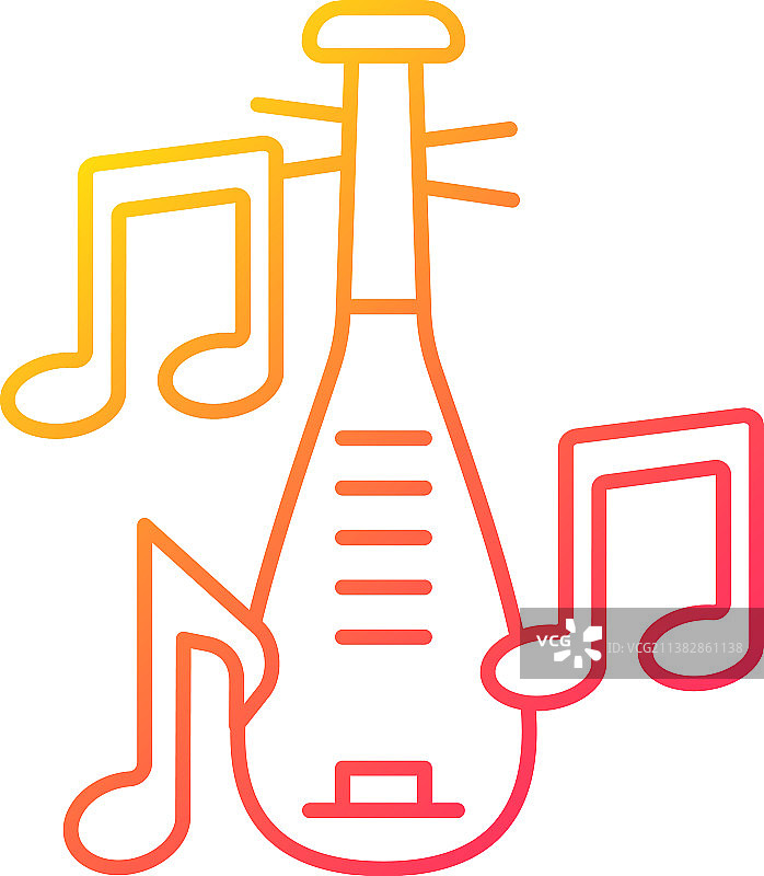 琵琶乐器渐变线性图标图片素材