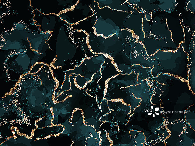 蓝色大理石和金色抽象背景纹理图片素材