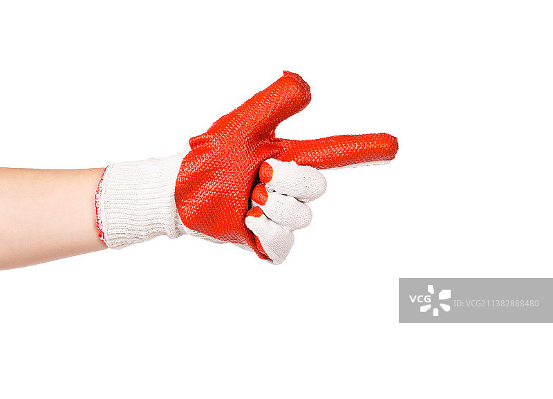 戴防护手套的手指示方向，摩尔多瓦图片素材