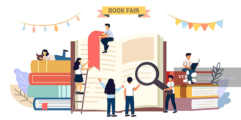 书展或图书节书柜书架图片素材