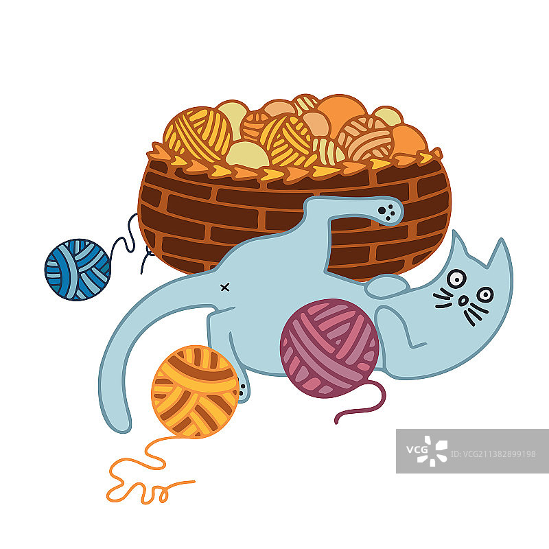 孤立的卡通猫卡图片素材