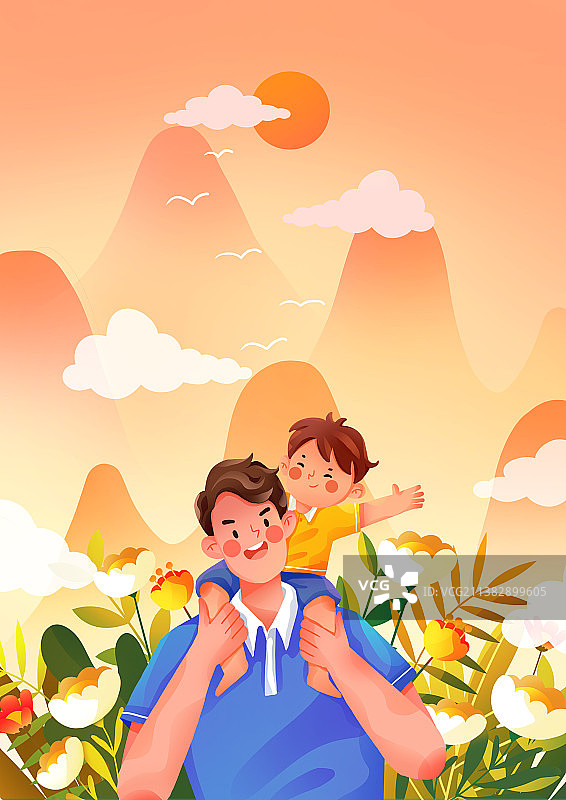 父亲节海报插图图片素材