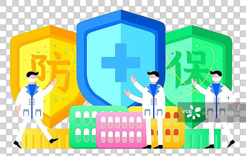 医生科普讲解抵抗病毒矢量插画素材图片素材