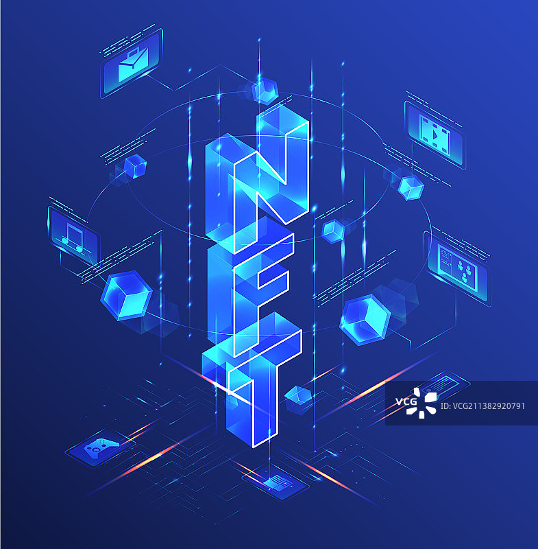 NFT非同质化代币数字加密艺术图片素材