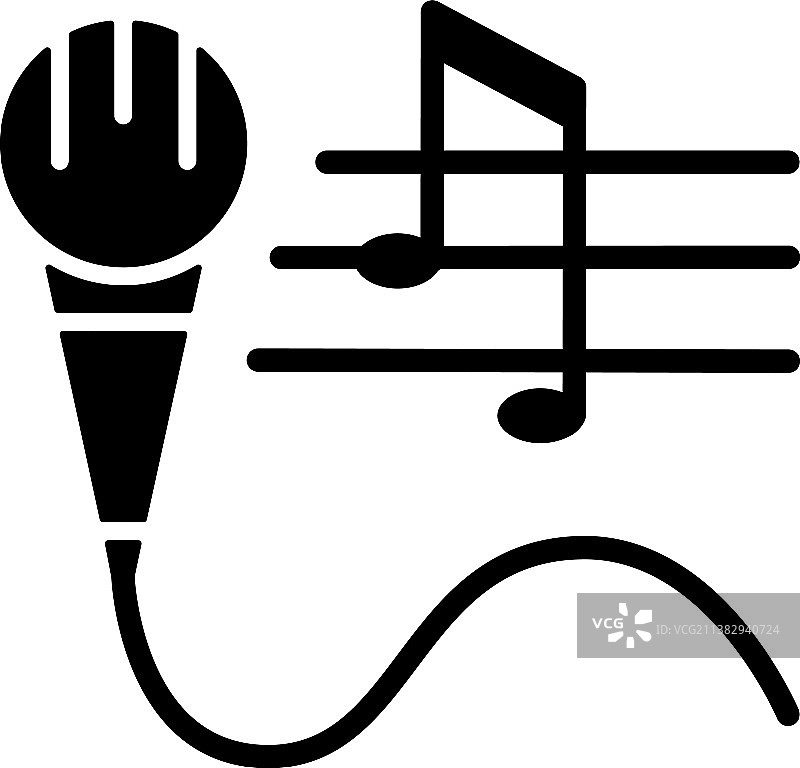 歌唱天赋黑色字形图标图片素材