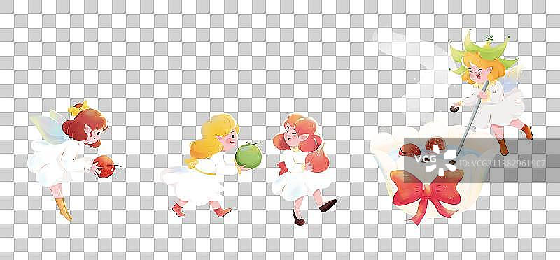 童话故事里的精灵元素插画图片素材