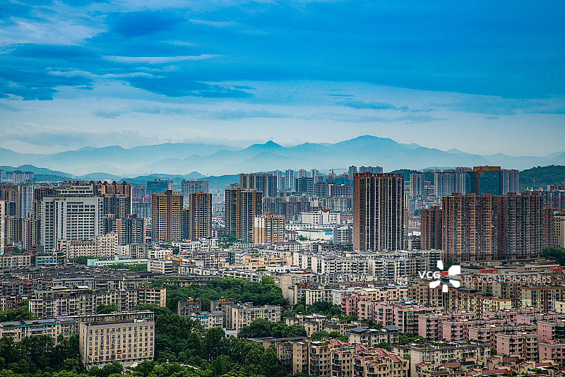 航拍湖南郴州城市风光图片素材