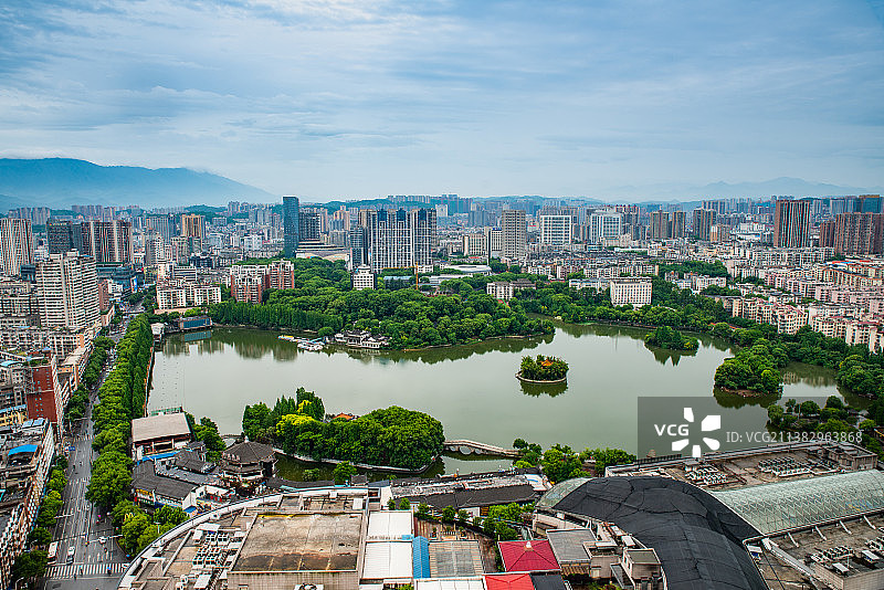 航拍湖南郴州城市风光图片素材