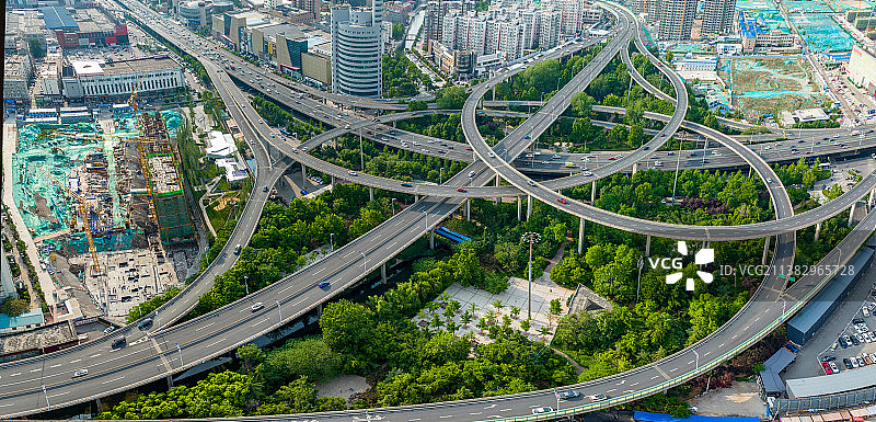 中国山东济南北园立交桥航拍图片素材