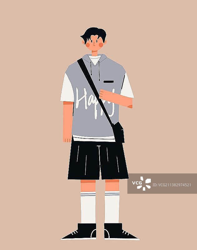 人物穿搭单个免扣扁平风潮男图片素材