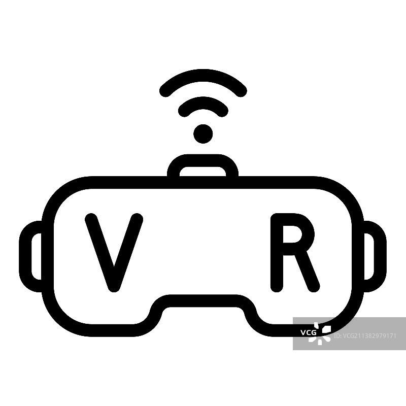 带有VR虚拟眼镜的独立图标图片素材