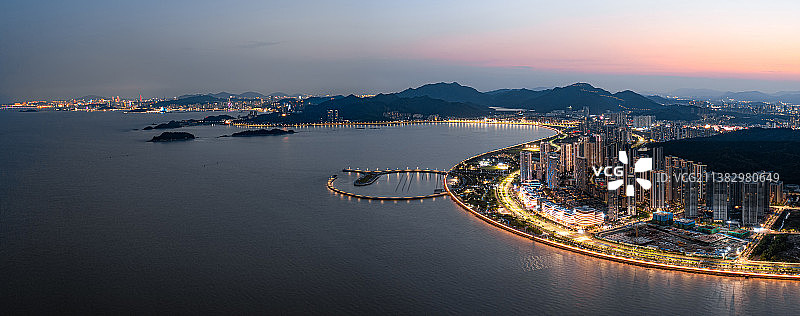 珠海高新区唐家湾格力海岸全景航拍图片素材