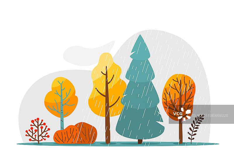 秋季雨景与雨纹云图片素材