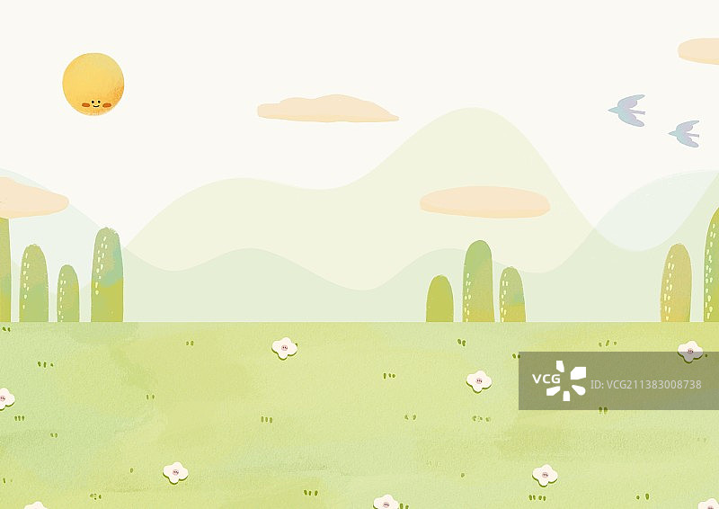 清新简约户外草地山野图片素材