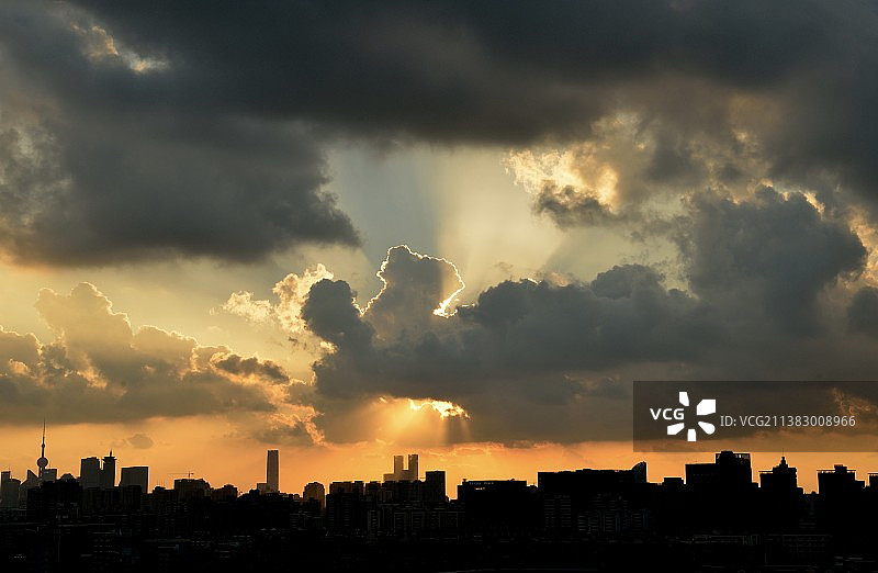 魔都夕阳（downtime view)图片素材