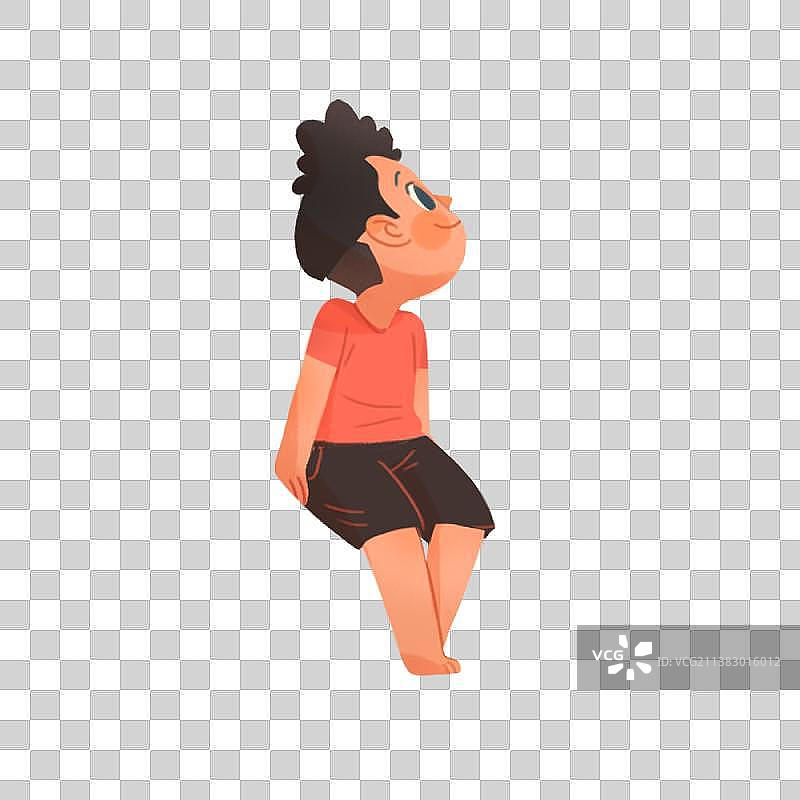 坐着的男孩图片素材