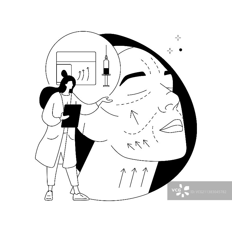 面部提升抽象概念图片素材