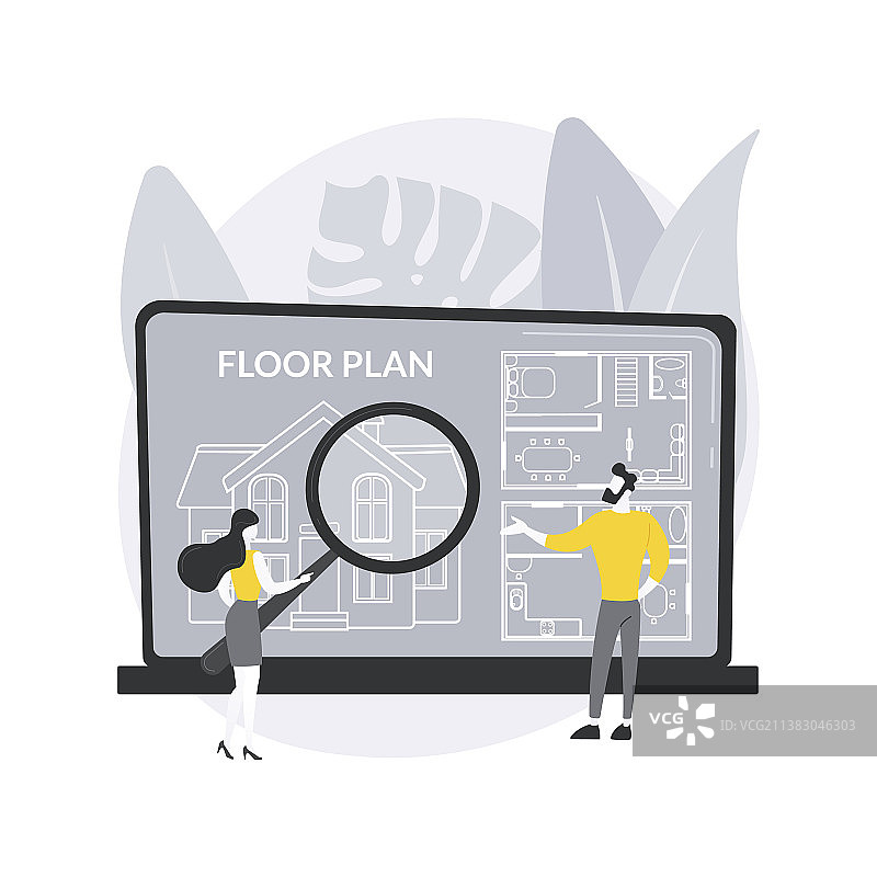 房地产楼层平面图抽象概念图片素材