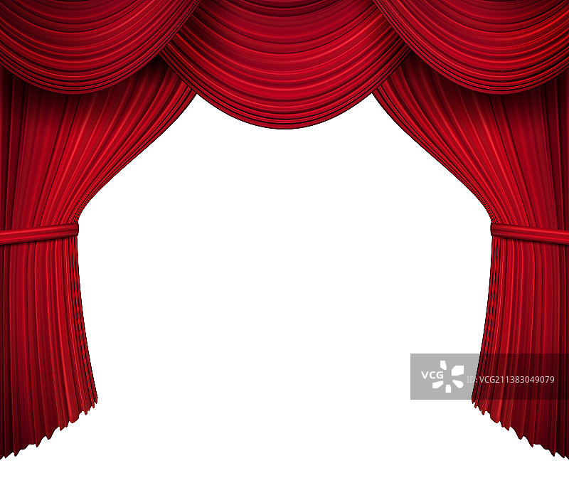 红色舞台幕布，适用于剧院歌剧场景图片素材