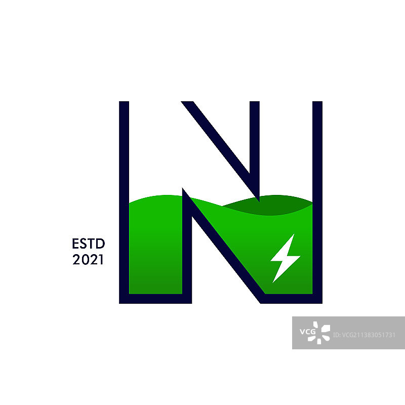 N字母电池充电logo图片素材