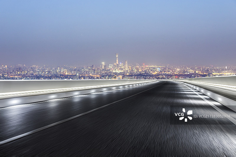 北京城市路面夜景图片素材