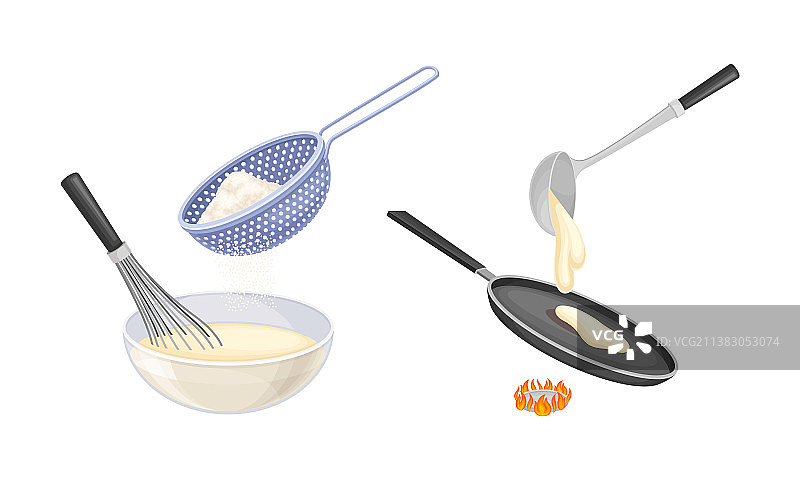 制作煎饼：混合食材图片素材