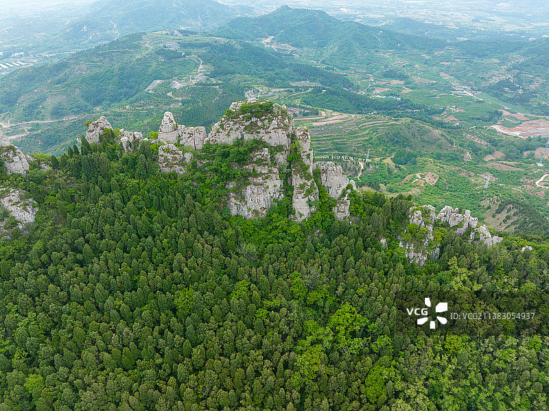 航拍济南长清马山图片素材