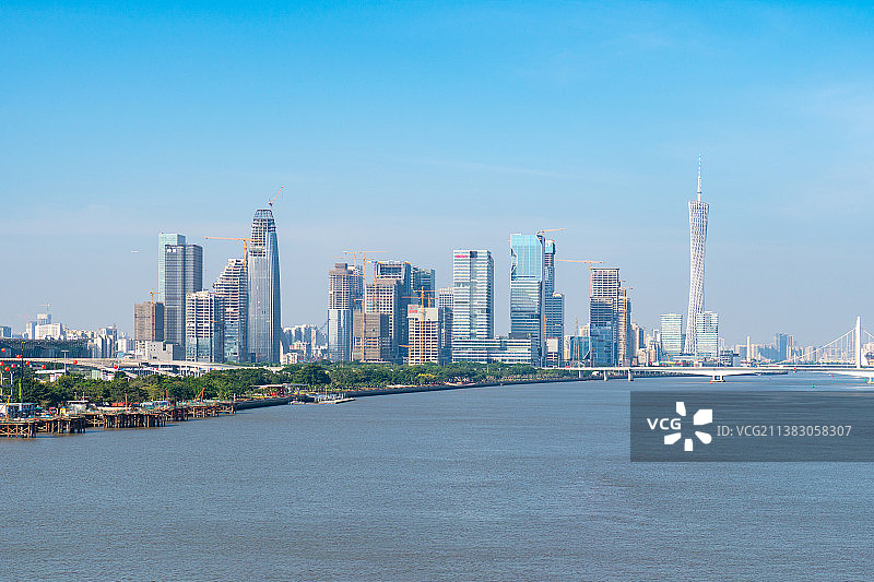 建设中的广州海珠琶洲CBD图片素材