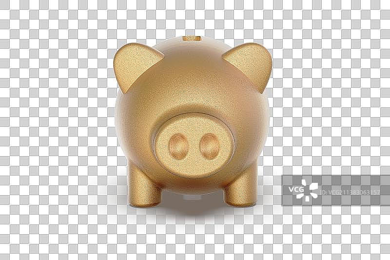 猪仔存钱罐3D插画图片素材