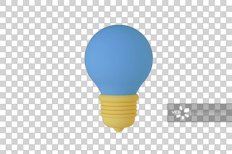 电灯泡三维插画图片素材