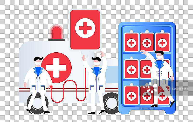 无偿献血抗击肺炎插画图片素材