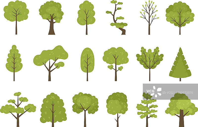 扁平森林树木公园景观图标图片素材