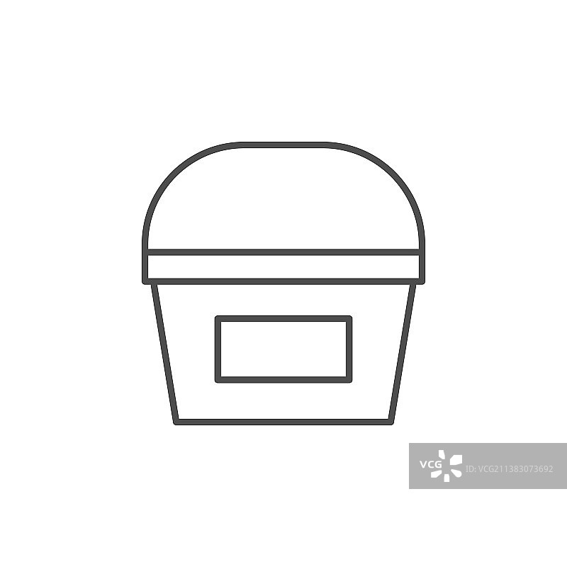 塑料桶线条轮廓图标图片素材