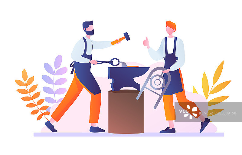 铁匠锻造钢铁图片素材