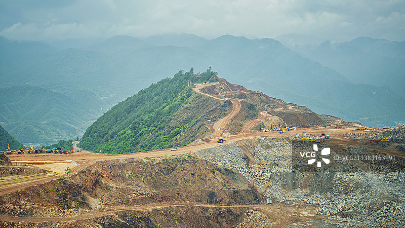 云南省兰坪金顶铅锌矿厂风光图片素材
