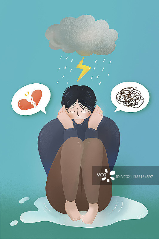 困扰沮丧,负面情绪图片素材
