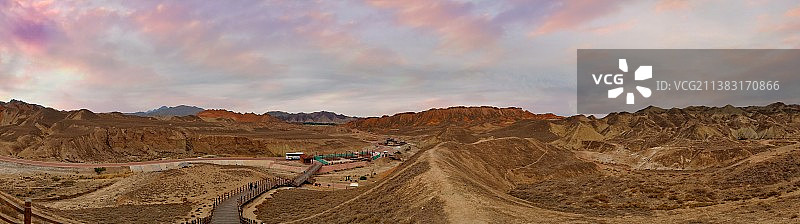 张掖七彩丹霞全景图片素材