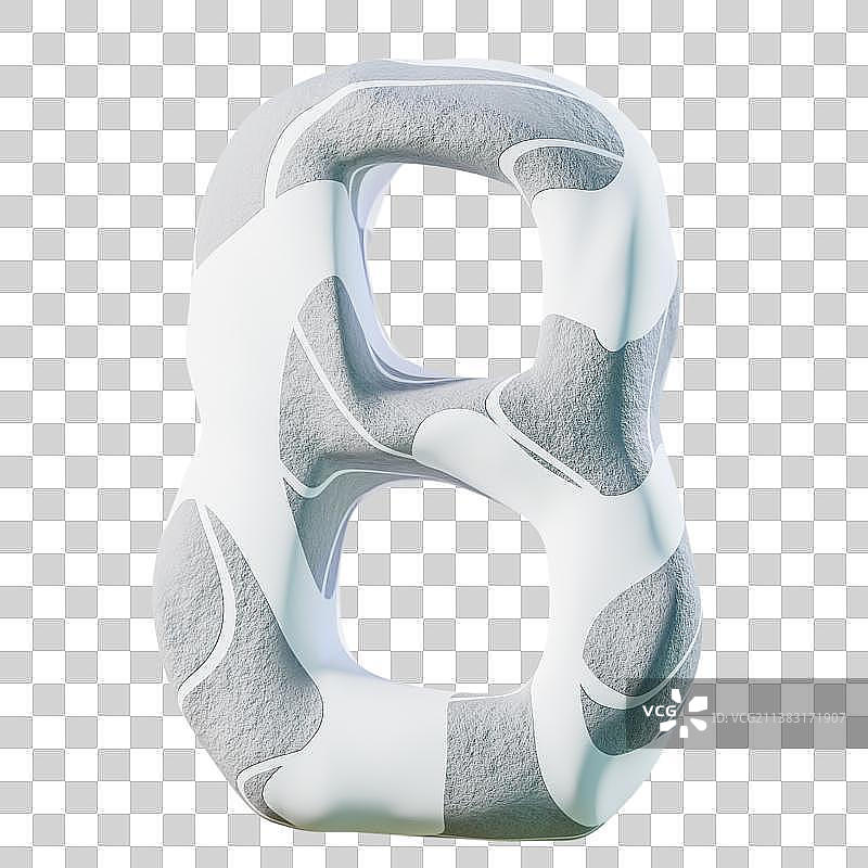 3D灰色抽象艺术风格数字免抠元素图片素材