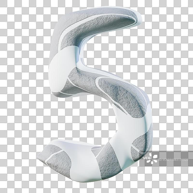 3D灰色抽象艺术风格数字免抠元素图片素材