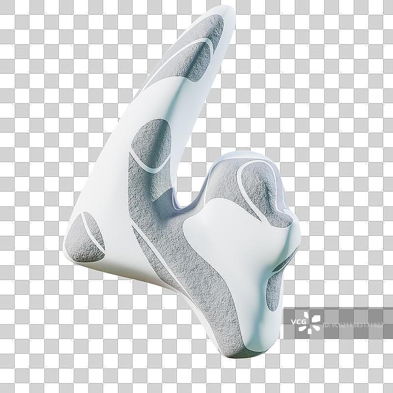 3D灰色抽象艺术风格数字免抠元素图片素材