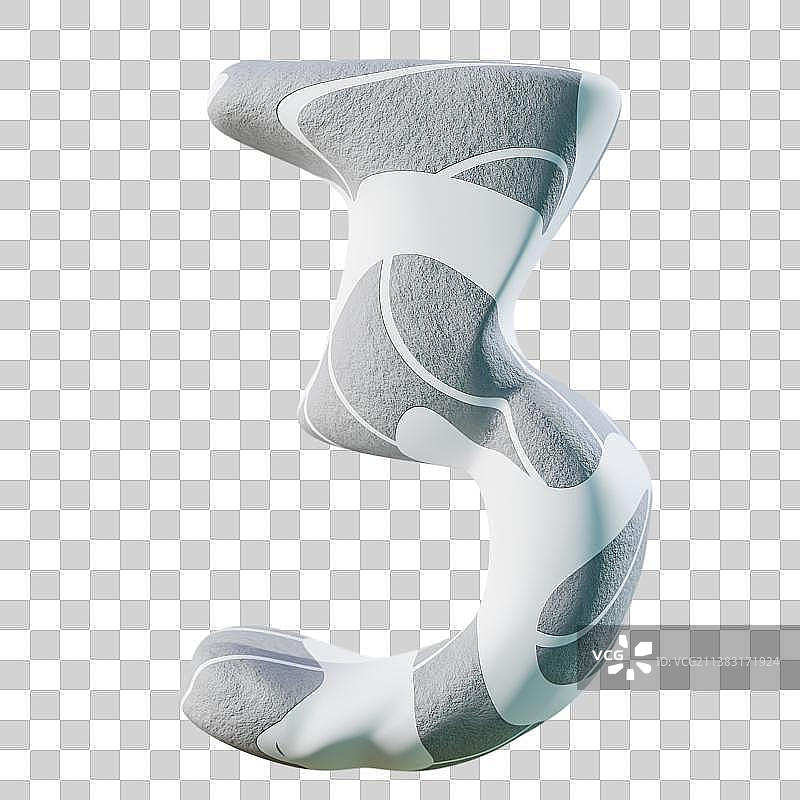 3D灰色抽象艺术风格数字免抠元素图片素材