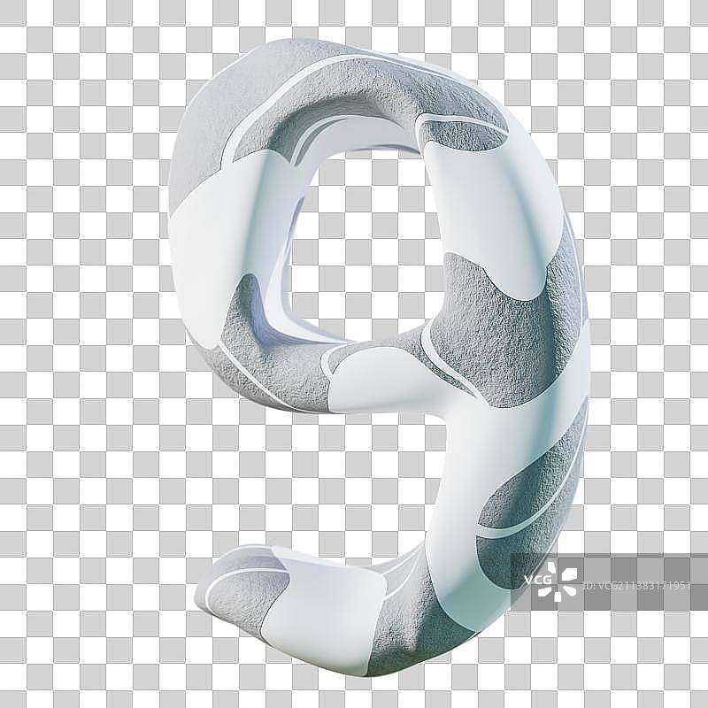 3D灰色抽象艺术风格数字免抠元素图片素材