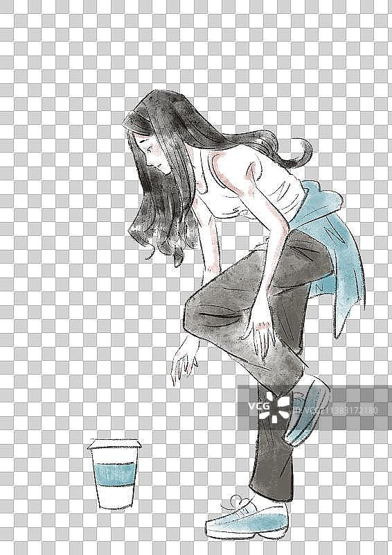 女孩插画图片素材