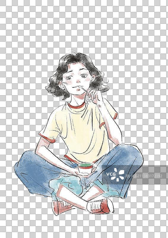 女孩插画图片素材