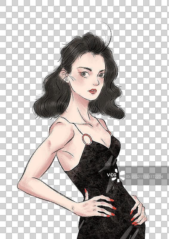 女孩插画图片素材