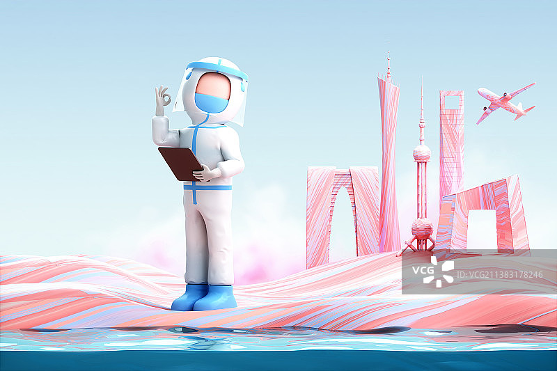 3D渲染的可爱女孩图片素材